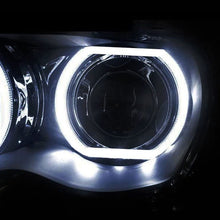 iJDMTOY (2) 3.0-Inch H1 Bi-Xenon HID Projector Lens w/DTM Style Square LED Halo Rings Daytime Running Light Shroud Compatible With Headlight Retrofit, Custom Headlamps Conversion
