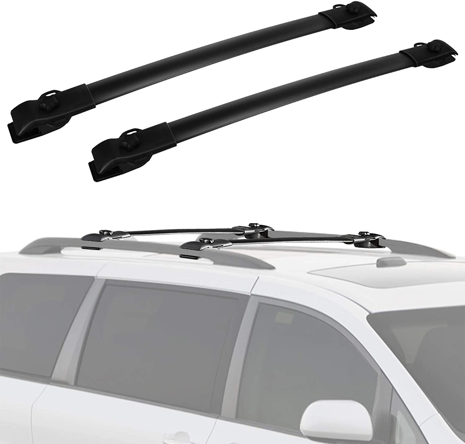 LEDKINGDOMUS Cross Bars Roof Racks Compatible for 2011-2020 Toyota Sienna, Luggage Crossbars Cargo Bag Carrier Aluminum Rooftop Set Carrying Kayak Bike Canoe