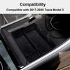 ROSON Tesla Model 3 Accessories Flocked Center Console Organizer Compatible with 2017 2018 2019 2020, Insert Tray, Armrest Box Insert Tray