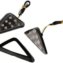 Yolu 2PCS Motorcycle Amber LED Signal Lights Indicator Lights 18-Leds, 12V Triangle Flush Mount Blinkers Indicator Lights, Universal Clear Strobe Marker lights