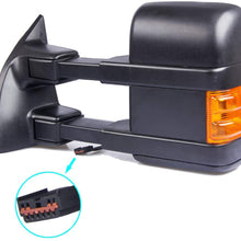 Salem Towing Mirrors Replacement Compatible with 1999-2007 Ford F250 F350 F450 F550 Super Duty, 01-05 Ford Excursion Power Heated With Amber Signal Light Side Mirror