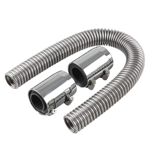 beioust Universal Flexible Upper/Lower Automotive Cooling Water Pipe Engine Cooling Water Pipe Stainless Steel with Chrome Plated Cover-24