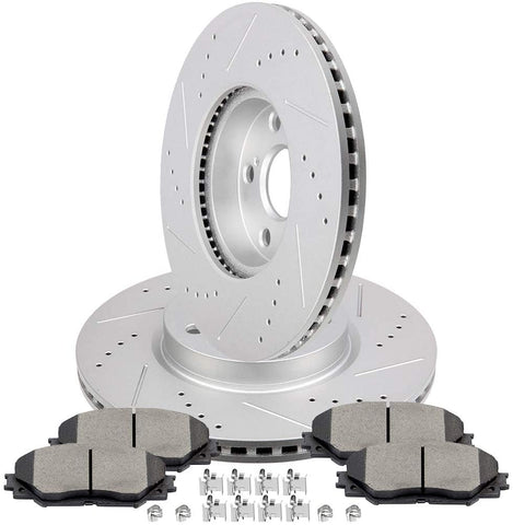 Aintier Brake Discs Rotors Ceramic Pads Front Kits fit for 2009-2010 for Pontiac Vibe, 2008-2014 for Scion xD, 2009-2019 for Toyota Corolla, 2009-2013 for Toyota Matrix with Clip Hardware