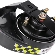 12V Motorcycle Horn,Universal Loud Electric Snail Horn for Motorcycle or Car 110dB 510HZ Motorbike Loud Speaker (Black)