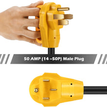 Kohree 30 Amp to 50 Amp RV Plug Adapter Heavy Duty Dogbone Electrical Power Adapter with Grip Handle, 30M/50F 125V/3750W, 18 Inches