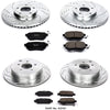 Power Stop K2767 Front & Rear Brake Kit with Drilled/Slotted Brake Rotors and Z23 Evolution Ceramic Brake Pads