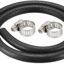 uxcell Fuel Line Hose Rubber 8mm I.D. 0.9M/3Ft Diesel Petrol Hose Engine Pipe Tubing with 2 Clamps