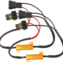 Akozon LED Decoders 2Pcs Car LED Decoders for 9005/9006 Headlight Anti Hyper Flash No Error Load Resistor Wiring Harness