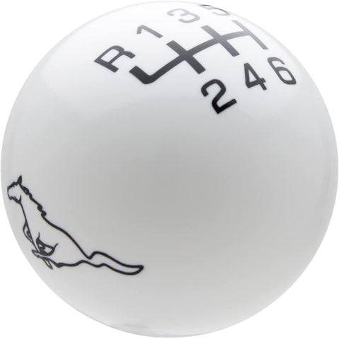 Speed Dawg SK502RP-FBK-6RUL White/Black Ford Mustang Running Pony Shift Knob with 6 Speed Pattern for 2005-2014 Mustang GT