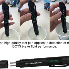 Brake Fluid Tester, Car Auto Brake Oil Fluid Liquid Tester Pen LED Indicator Diagnostic Tool for DOT3/4/5.1, Black