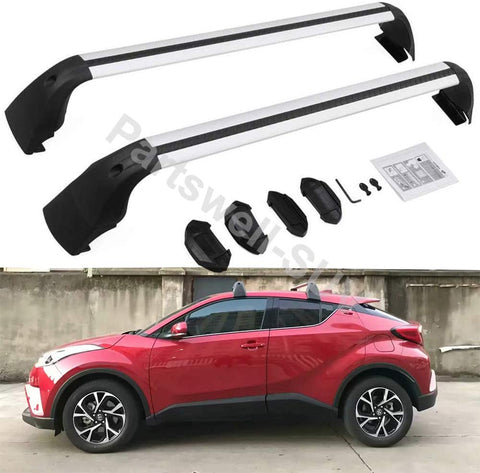 YiXi-Partswell 2Pcs Lockable Roof Rack Cross Bars Crossbar Baggage Luggage Carrier Rack Fit for Toyota C-HR CHR 2018-2020