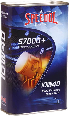 Speedol S7000+ Performance Racing 10W-40 Full Synthetic Ester Tech Engine Oil 1.06 Quart (1 Liter) | Premium Tin Packaging | Extreme Performance 100% Synthetic Motor Oil for Sport Bikes, Cars,Vehicles