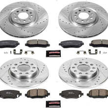 Power Stop K6539 Front & Rear Brake Kit with Drilled/Slotted Brake Rotors and Z23 Evolution Ceramic Brake Pads