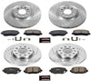 Power Stop K6539 Front & Rear Brake Kit with Drilled/Slotted Brake Rotors and Z23 Evolution Ceramic Brake Pads