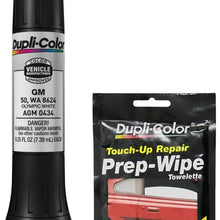 Dupli-Color AGM0434 Olympic White Exact-Match Scratch Fix All-in-1 Touch-Up Paint for GM Vehicles (50, WA 8624) Bundle with Prep Wipe Towelette (2 Items)