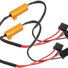 Duokon 2Pcs Car LED Decoders for H7 Headlight Anti Hyper Flash No Error Load Resistor Wiring