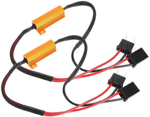 Duokon 2Pcs Car LED Decoders for H7 Headlight Anti Hyper Flash No Error Load Resistor Wiring