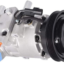 AC Compressor and A/C Clutch, A/C Ports 4 Grooves Replacement for Kia Spectra Spectra5 2.0L 2007 2008 2009 CO 10984C 6512839 977010E125 158350