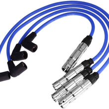 Spark Plug Wire Set Replacement for VW Jetta Golf GL GLS GTI Beetle 2.0L-L4 1998-2001 2011-2014 Replace# 57041 VWC035 Blue