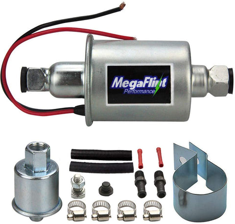 Megaflint+ E8012S 12V Universal Electric Fuel Pump Low Pressure 5-9 PSI For Gas Diesel Inline HEP-02A