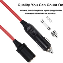 LDOPTO 12V 24V Heavy Duty 16 AWG 15A 20A Cigarette Lighter Adapter plug Power Supply dc extension cord inverter cables with 3.7 Meter 12.1 Feet Cable Wire For Car Inverter,Air Pump, Electric Cup