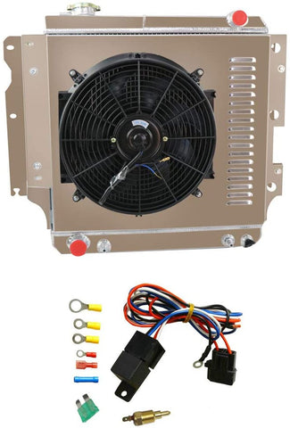 OzCoolingParts 4 Row Core Aluminum Radiator + 16