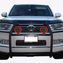 Black Horse Off Road 17TU31MA-PLR Black Grille Guard Kit with 7" Red LED Lights Compatible with 2010 2020 Toyota 4Runner