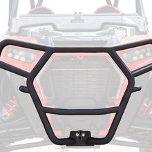 SuperATV Heavy Duty Front Brush Guard Bumper for Polaris RZR XP Turbo S (2018+) - Black - With 5000 lb. Winch and Winch Mount - 100% Bolt On for Easy Installation!