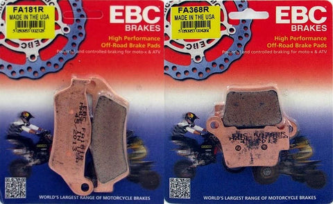 EBC FA181R Front & FA368R Rear Sintered Semi-Metallic Brake Pad Combo Kit fits KTM 500 EXC-F Six Days: 2016-2020