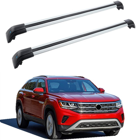 MotorFansClub Roof Rack Cross Bars Fit for Compatible with VW Volkswagen Atlas Cross Sport 2020 2021 Crossbars Baggage Cargo Luggage Aluminum