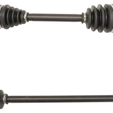 TRQ Front CV Axle Shaft Assembly 2 Piece Kit Pair Set New for 1999-2005 VW Jetta / 1999-2006 Golf / 1999-2005 Beetle / 2000-2002 Audi TT