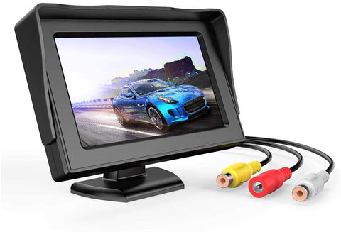 B-Qtech 4.3 inch LCD Display Backup Camera and Monitor Rear View Reverse Camera Waterproof for Car SUV Van(Power Supply: DC 12V)