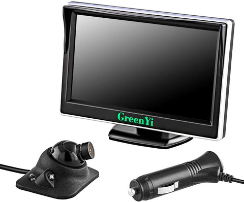 GreenYi-56 Integrated Car Wired Blind Spot Camera Monitor System, IR LED Side View Camera Kit + 5