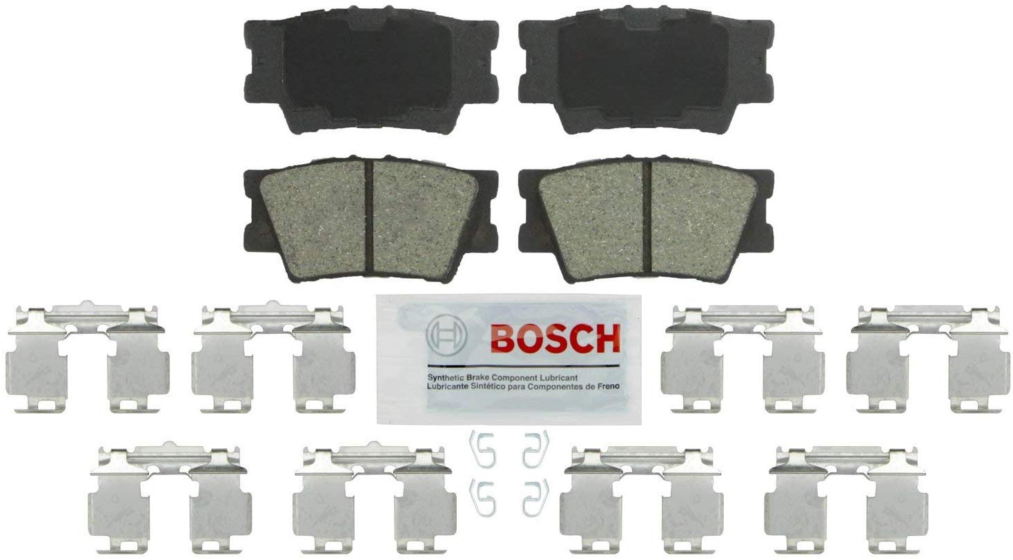 Bosch BE1212H Blue Disc Brake Pad Set with Hardware for Select 2006-15 Lexus, Pontiac, and Toyota Vehicles - REAR