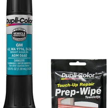 Dupli-Color AGM0440 Metallic Bright Aqua Exact-Match Scratch Fix All-in-1 Touch-Up Paint for GM Vehicles (43, WA 9796, 243A) Bundle with Prep Wipe Towelette (2 Items)