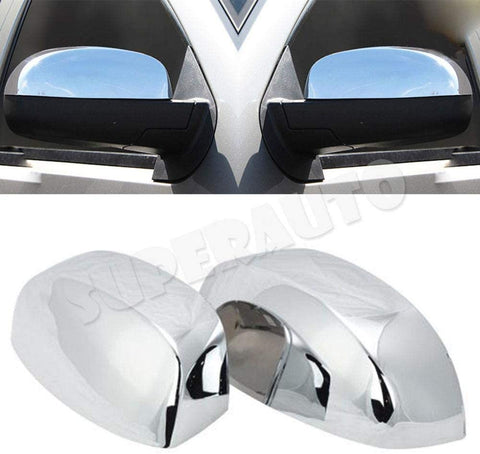 Overun 3-Layers Shiny Chrome Plated Top Half Mirror Covers Designed for 2007-2014 Chevrolet Silverado GMC Sierra 1500 2500 3500 HD Tahoe Avalanche Suburban Yukon Yukon XL Cadillac Escalade ESV