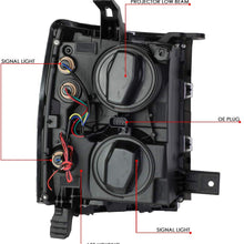 For Chevy Silverado 1500 Pair LED DRL+U Tube Bar Projector Headlight/Lamp Chrome/Amber