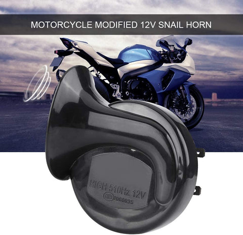 Akozon Motorcycle Snail Horn Universal 12V 110dB 510HZ Motorcycle Electric Snail Horn High Loud Voice Speaker