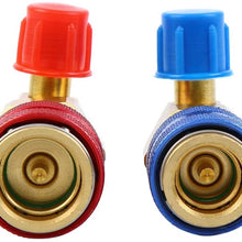 Ridgeyard R134A Adapter Fittings Quick Coupler High Low AC Condition Manifold Gauge Hose Conversion kit, 1/4" SAE HVAC