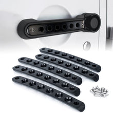 Xprite 5 Pcs/Sets Brushed Aluminum Door Grab Handle Inserts Cover Trim for 2007-2018 Jeep Wrangler JK & Unlimited 4 Door-Black