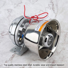 KIMISS 12V Universal Motorcycle Horn,115-130db Stainless Steel Loud Warning Alarm Horn Speaker(Silver)