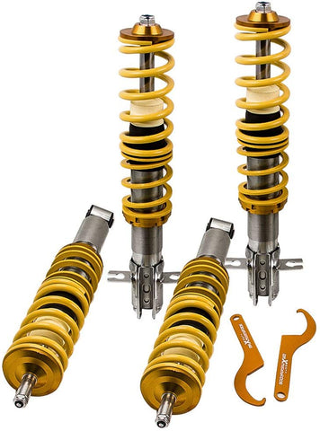 maXpeedingrods Coilovers Lowering Suspension Kits for Golf Rabbit MK1 1975-1984, Golf Cabriolet 1980-1994, Jetta MK1 1979-1984, Pickup MK1 1980-1983, Scirocco MK1 MK2 1975-1989 - Yellow