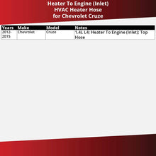 Dayco Heater Hose for 2012-2015 Chevrolet Cruze 1.4L L4 - Heater To Engine (Inlet) HVAC Radiator Coolant Heating