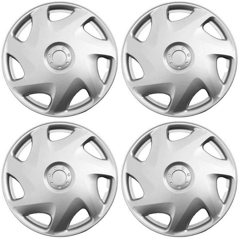 16 inch Hubcaps Best for 2009-2010 Toyota Matrix - (Set of 4) Wheel Covers 16in Hub Caps SIlver Rim Cover - Car Accessories for 16 inch Wheels - Snap On Hubcap, Auto Tire Replacement Exterior Cap)