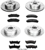 Power Stop K1861 Front & Rear Brake Kit with Drilled/Slotted Brake Rotors and Z23 Evolution Ceramic Brake Pads