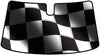Intro-Tech NS-89-RF B&W Custom Fit Racing Flag Windshield Sunshade for Select Nissan Rogue Models