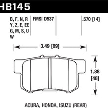Hawk Performance HB145F.570 HPS Rear Performance Ceramic Brake Pad