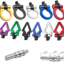 EPMAN CNC Billet Aluminum Front/Rear European Car Tow Hook For BMW E82 E88 E90 E91 E92 E93 Euro Style Circular Ring (Red)