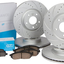 [Front + Rear Set] High Performance Brake Disc Rotors & Ceramic Pads for Honda Civic EX [2013-2015] ILX 2.0L Models [2014-2015]