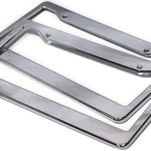 Motorup America Auto License Plate Frame Cover 2-Pack - Fits Select Vehicles Car Truck Van SUV - Chrome